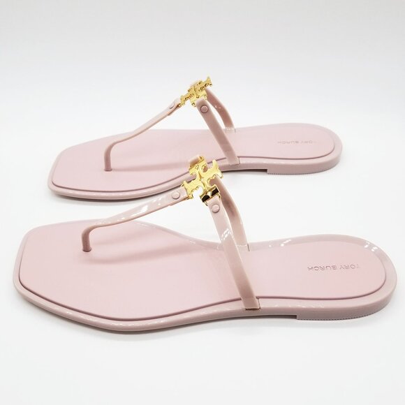 NEW Tory Burch Women's 12 Roxanne Jelly Sandals Meadowsweet/Gold Pink $128 Thong - Picture 5 of 16